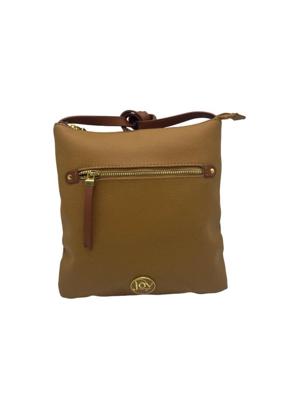 Joy Mangano Brown Pebbled Leather Crossbody Bag